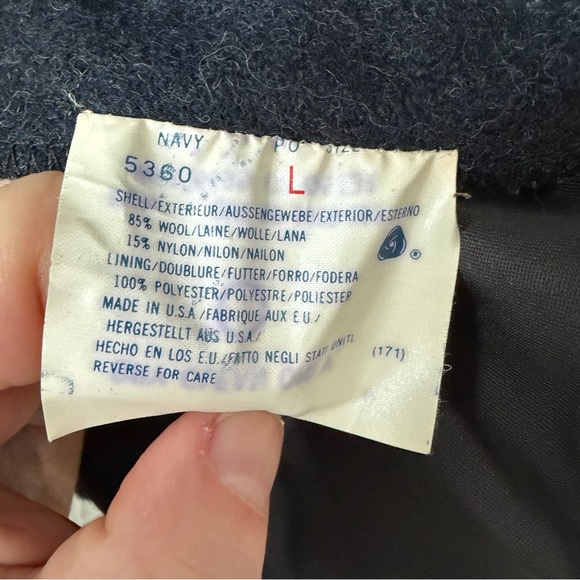 Vintage Woolrich Wool Bomber Jacket Navy USA Made Harrington Heritage Workwear L - Picture 5 of 12